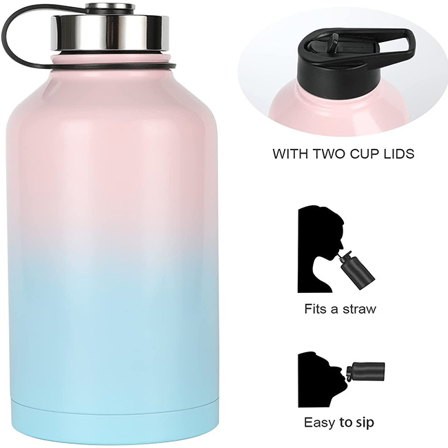 stainless steel water bottle 64 oz