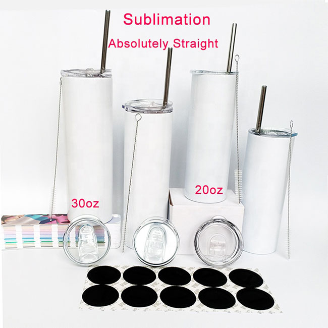 Best 20 oz Sublimation Tumbler Straight With Mental Straw