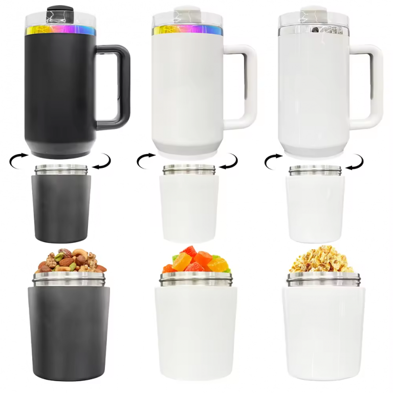 40oz 2 in 1 double walled stainless steel vacuum insulated 40oz water bottle with Storage Tumbler with Hidden Compartment